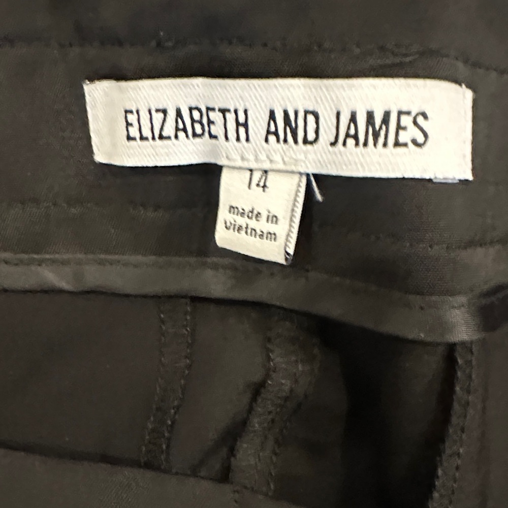 Elizabeth and James Women's Pleated High Rise Black Dress Pants Size 14 - Picture 2 of 10